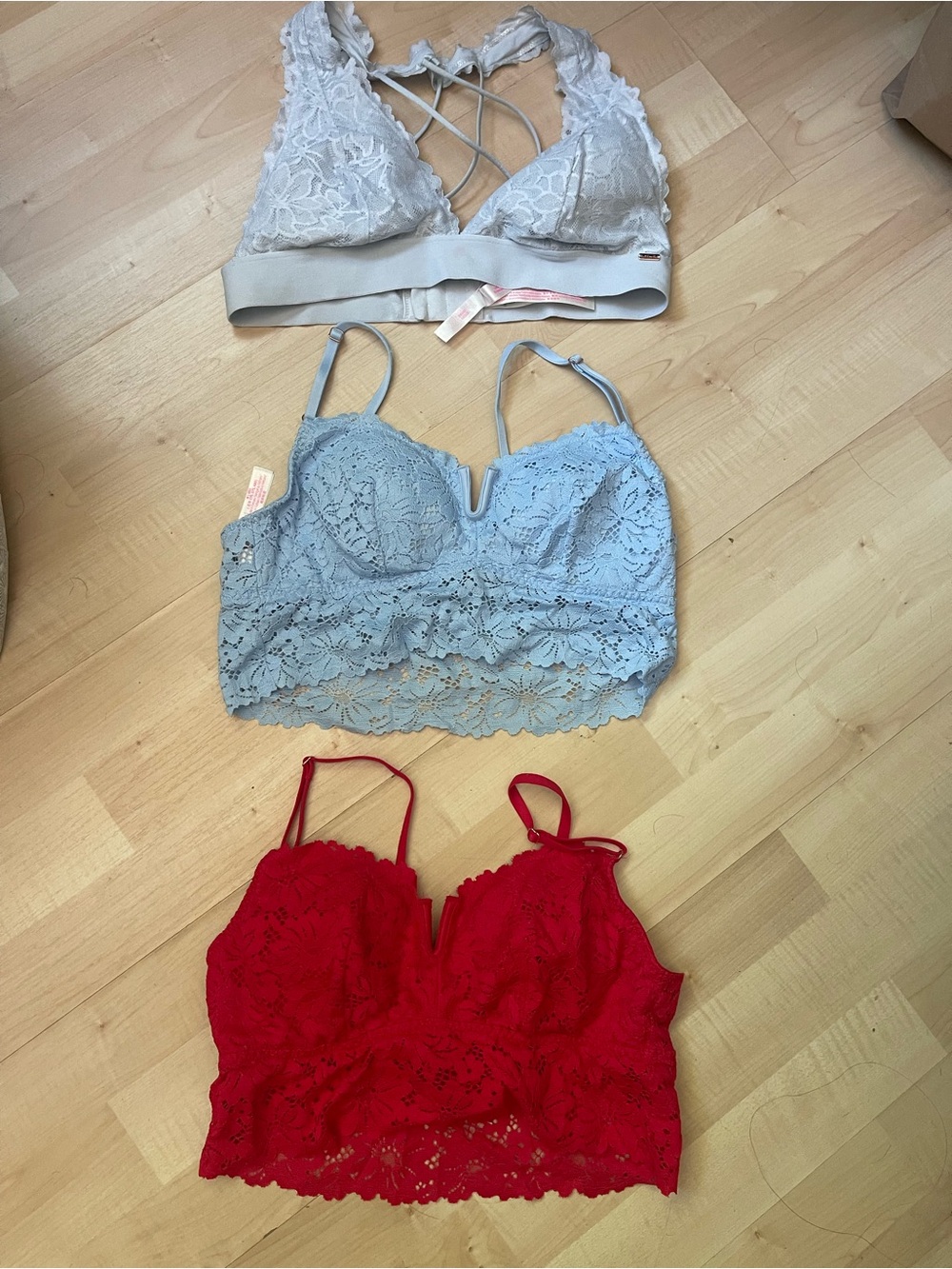 Pink Lace Bralette Pack of 3